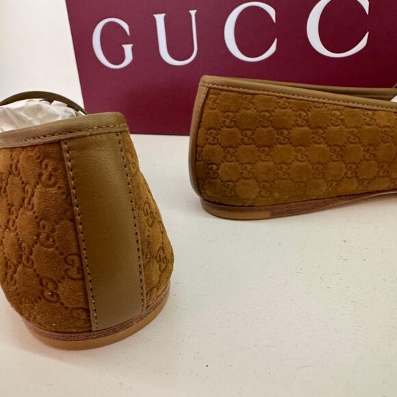 GUCCI, Suede Horsebit GG Ballerinas - Picture 10 of 15